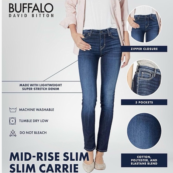 Buffalo David Bitton Women's Dark Blue Skinny Jeans - Picture 8 of 16